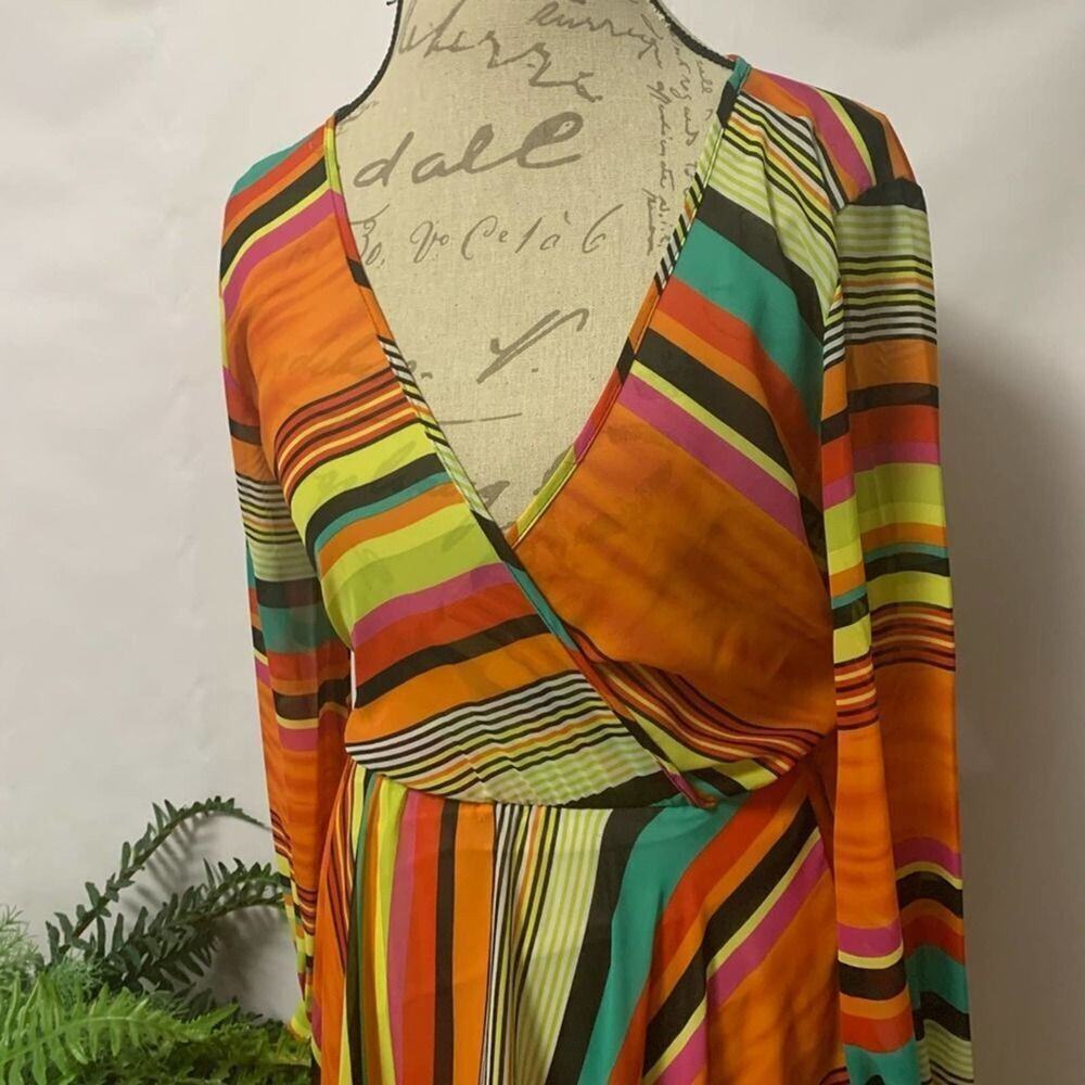 MAXI SEXY DIVA MULTICOLORED DRESS SIZE S